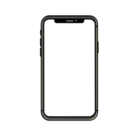 Simple Mobile Phone Drawing with Empty Display on Transparent Background png