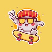 Cartoon character skating with sunglasses vector