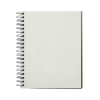 Spiral Sketchbook Page with Soft Shadow on Transparent Background png