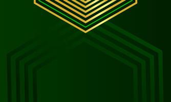 Geometric design with green and gold lines vector