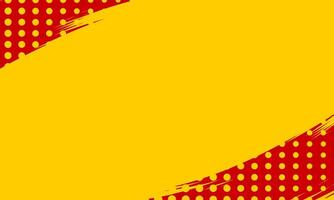 Stylish abstract background with yellow center and red brush polka dots vector