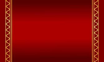 Red gradient background with gold triangle borders for luxury background use vector