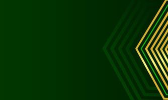 Luxury abstract aesthetic background with dynamic gold line pattern on green design vector