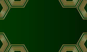 Luxury aesthetic background with golden top and bottom hexagonal border design vector