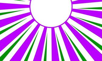 Magenta and green sunburst abstract background with large offset circle frame vector