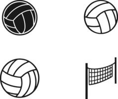 Sketch Style Volleyball Illustrations for Print and Digital Use vector