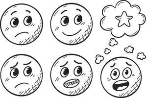 Cute Thinking Emoji Art for Communication and Digital Projects vector