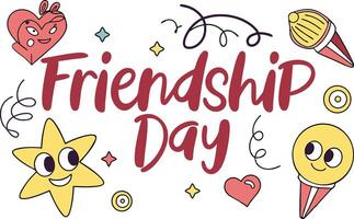 Bold and Unique Friendship Day Typography Art for Commercial Use vector