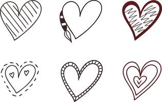Hand Drawn Heart Shape Design Set vector