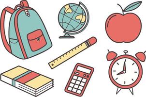 Back to School r Icons in Grid Layout vector