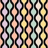 A colorful, wavy pattern with black, yellow, pink and blue vector