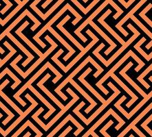 An orange and black pattern with a maze design vector