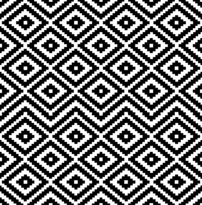 A black and white checkered pattern background