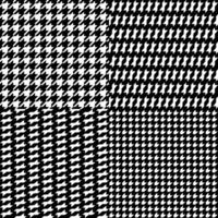 set of black and white houndstooth patterns vector