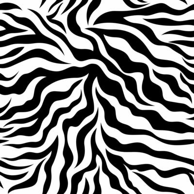 A zebra print pattern is shown in black and white