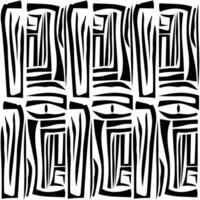 A black and white pattern with a zebra design vector