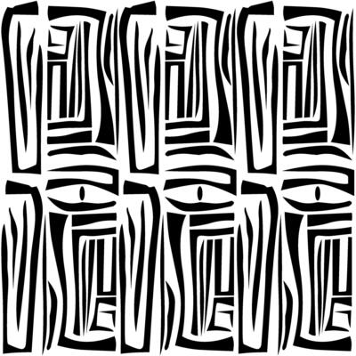 A black and white pattern with a zebra design