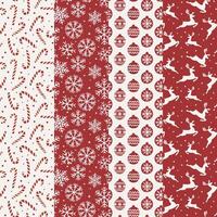 Christmas seamless patterns set vector