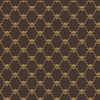 A brown and gold pattern with skulls on it vector