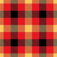 A red and black plaid fabric pattern vector