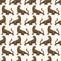 A pattern with brown and black cats on it vector