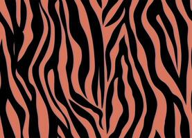 A zebra print fabric with black and orange stripes vector