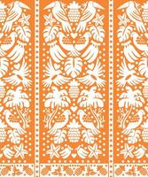 A pattern with birds and flowers on an orange background vector
