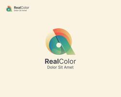 Letter r with smooth gradient logo vector