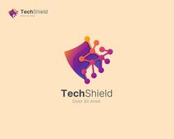 TechShield logo design concept vector