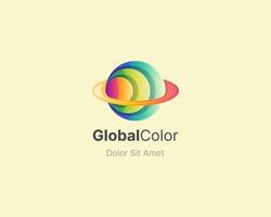 Global colorful orbit logo gradient vector