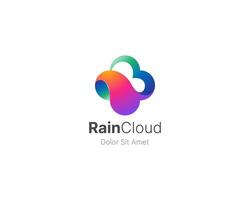 Abstract colorful cloud logo gradient vector