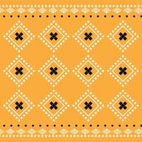 An orange and black pattern with crosses on it vector