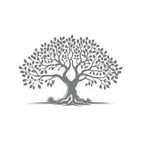 Oak Tree Silhouette Design Illsutration vector