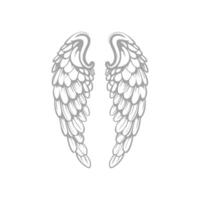 Intricate Illustration of Angel Wings. vector