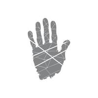 Fractured Hand Silhouette in Grey vector