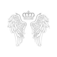 Wings and Crown Emblem Illustration vector