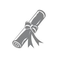 Elegant scroll with ribbon for diploma or certificate. vector