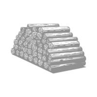 Pile of logs in a hand-drawn style. vector