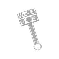 Detailed Drawing of a Piston and Connecting Rod Assembly vector