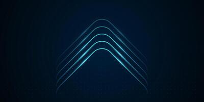 A series of glowing, curved blue lines form an upward arrow shape, representing elevation and forward momentum. illustration vector