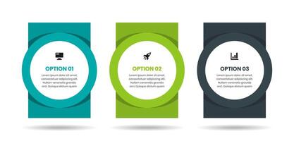 Abstract Infographic Design Templates with Icons and 3 Options. Suitable for Process Diagram, Presentations, Workflow Layout, Banner, Flow Chart vector