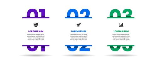 Simple Infographic Element Design Templates with Icons and 3 Numbers. Suitable for Process Diagram, Presentations, Workflow Layout, Banner, Flow Chart vector
