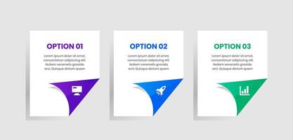 Label Infographic Element Design Templates with Icons and 3 Options. Suitable for Process Diagram, Presentations, Workflow Layout, Banner vector
