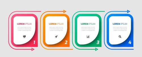 Business Infographic Template with Four Numbers vector