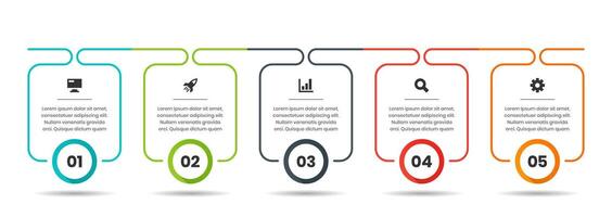 Graphic of Infographic Element Templates with Icons and 5 Number. Suitable for Process Diagram, Presentations, Workflow Layout, Flow Chart, Infographic vector