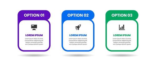 Label Infographic Element Design Templates with Icons and 3 Options. Suitable for Process Diagram, Presentations, Workflow Layout vector