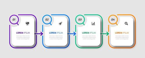 Infographic Label Design Template with Thin Line, Icons and 4 Numbers for Presentations, Workflow Layout, Banner, Flow Chart, Infographic vector