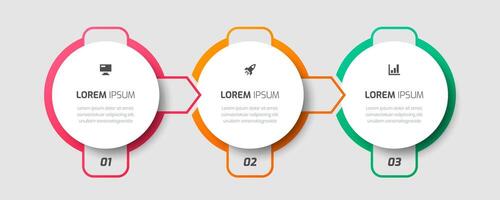 Infographic Label Design Template with Thin Line, Icons and 3 Numbers for Presentation vector