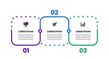 Timeline Infographic Element Design Templates with Icons and 3 Numbers. Suitable for Process Diagram, Presentations, Banner, Flow Chart, Infographic vector