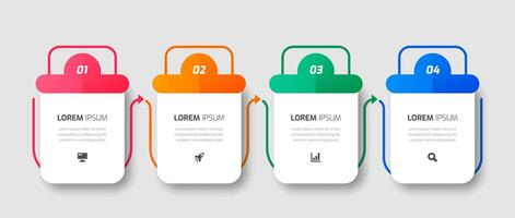 Infographic Label Abstract Design Template with Icons and Four Numbers for Presentation vector